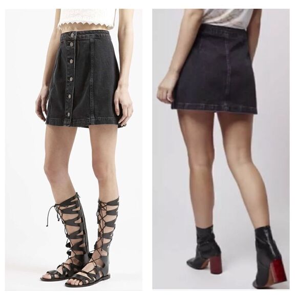 Topshop Dresses & Skirts - Topshop Moto black denim miniskirt 26*